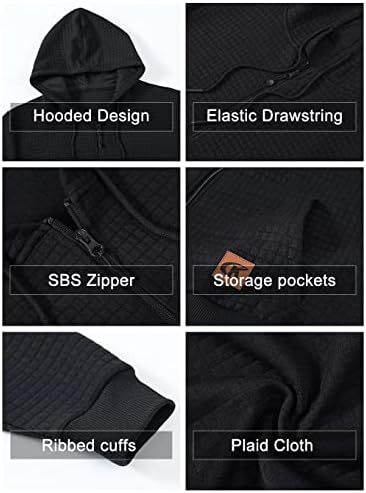 Yuyangdpb Men's Zip Up Hoodie Jackets de moletom com capuz leves com bolso de Kanga