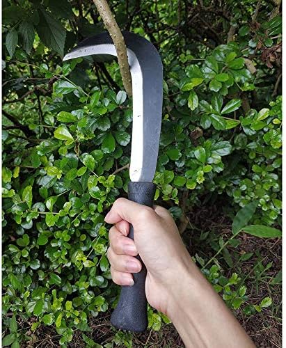 Billhook Ficklifle Machete Knife Pincel Clearing Feelle Machelete com lâmina de aço carbono Faca falciforme Billhook Machete Sowle para Grass, Harvest, Erguando Billhook