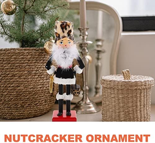 ABOOFAN Desktop Woodenbracker Doll quebra -nozes Figuras de nozes Decoração de soldado feminino Decoração de natal Figura Ornamento de natal Ratrackers Nozes Presente de ornamento de boneco de nozes