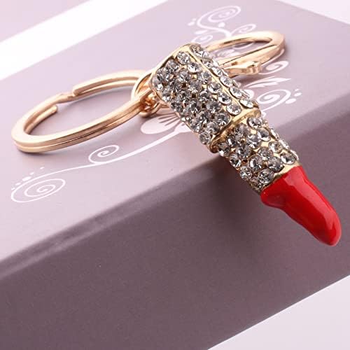 Lipstick Keychain Maquiagem Presente de esteticista Sparkling shingone Bling Backpack Key FOB
