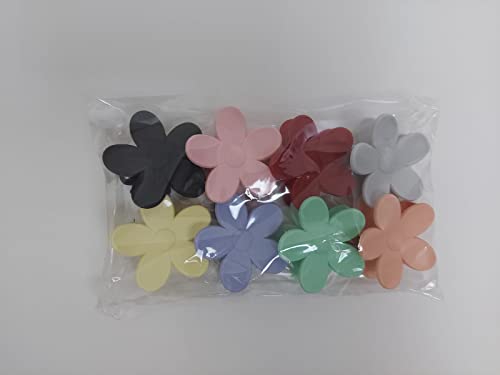 8 pcs cabelos clipes de cabelos grandes clipes de cabelo plástico clipes de cabelo de flor fosca para mulheres garotas clipes