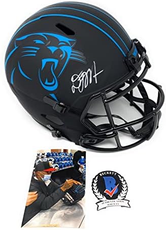 DJ Moore Carolina Panthers assinou o Autograph Eclipse Speed ​​Helmet Speed ​​Helmet Testemunhou certificado