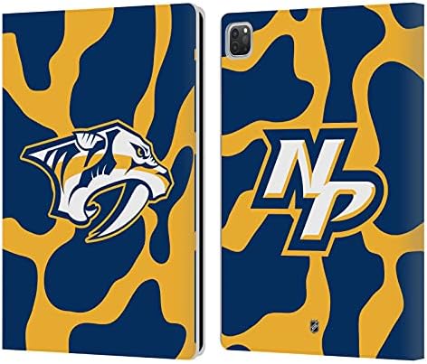 Projetos de capa principal licenciados oficialmente NHL Nashville Predators Livro de couro Caixa Caixa Caspa Compatível com Apple iPad Pro 12.9 2020/2021/2022