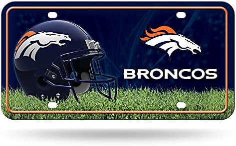RICO Industries NFL Denver Broncos Metal Placa Tag