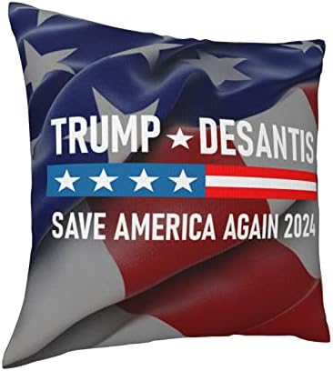 Trump DeSantis 2024 Perfeito Republicano Ticket Soft confortável confortável travesseiro de luto de dupla face com forte praticidade em casa 18 x 18 em