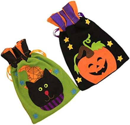 Cabilock Pumpkins Decor 2pcs Halloween Sacos de doces de Halloween Bolsas de travessuras de travessuras de abóbora ou sacos