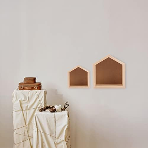 Prateleiras de montagem na parede de Zerodeko- Prateleira flutuante de parede de madeira em forma de casa: 2pcs berçário