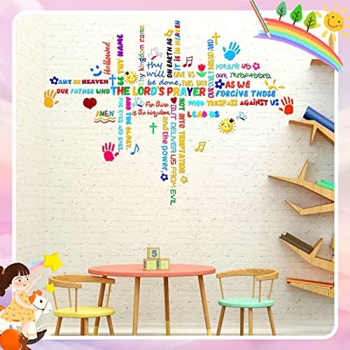 Citação de letras inspiradas coloridas decalques de parede Crianças Escrituras cristãs Citação positiva Adesivo de oração