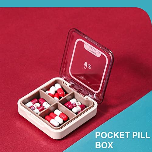 Organizador da pílula, CSGTSWGS Caixa de comprimidos de viagem Premium de pílula portátil Premium 4 Compartimentos diariamente