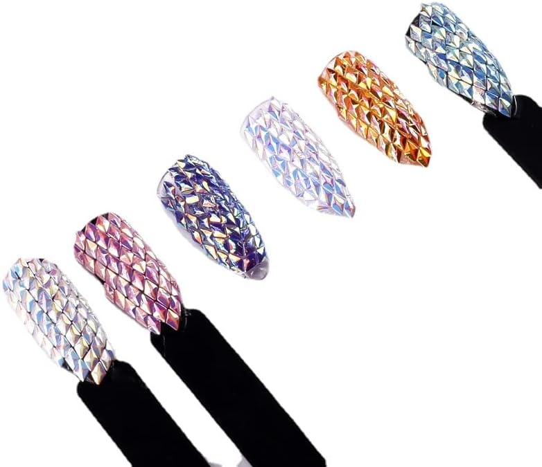 Diamante 3D Diamante dicas de acrílico colorido Dicas de unhas unicórnio Rhombus Glitter de unhas LEXINAS UV Gel Polish para