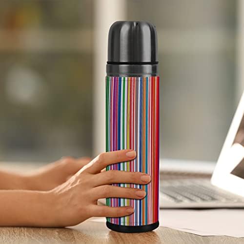 Vantaso Water Bottle Vintage Rainbow Stripes Stripes Vacuum Flask de parede dupla isolada Copo 500ml 17 oz para caminhadas