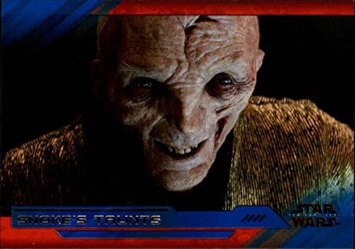2018 Topps Star Wars The Last Jedi Série 2 Blue #71 Cartão de negociação de provocações de Snoke em condição bruta