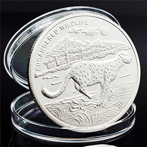 Animal Coin Congo Savannah Cheetah comemorativo Medalha Comemorativa de Medalha Craços de Moeda de Prata Coleta
