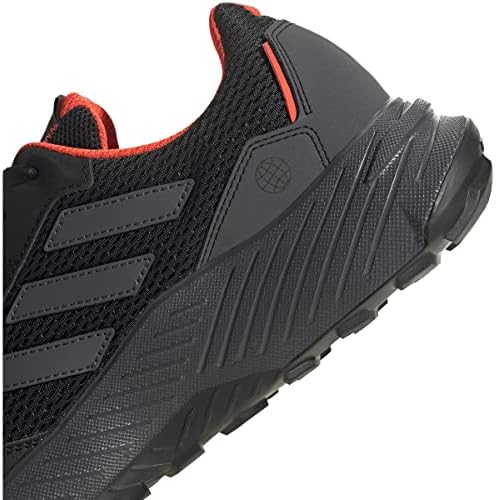 Adidas Mens Tracefinder Trail Shoes, Core Black-Grey Six-Solar Red, 12