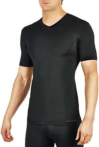 Tommie Copper Men's Core Compressão de manga curta Camisa de decote em V | UPF 50, camada base respirável para suporte diário