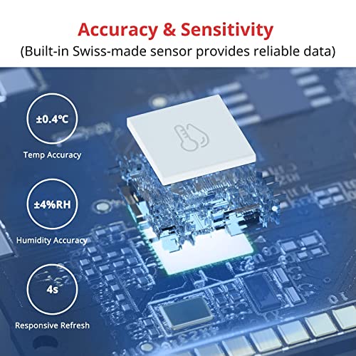 Termômetro de higrômetro inteligente Switchbot, lâmpada LED, sensor de umidade de temperatura sem fio Bluetooth com alertas