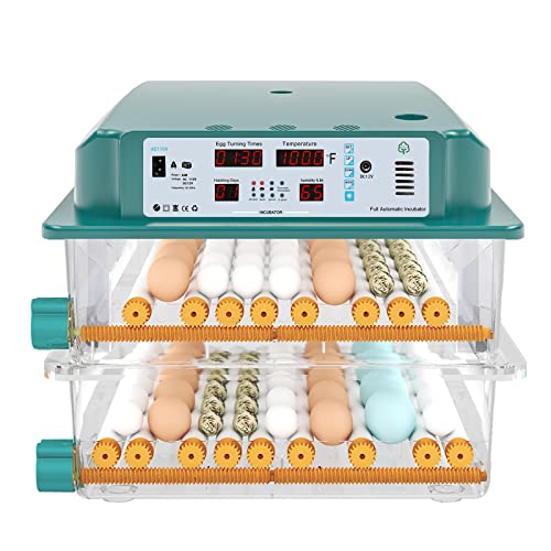 Incubadores de ovos hethya para eclodir ovos de temperatura automática controle de frango codorna ovos de incubadora monitoramento 120 ovos incubador de ovo de pato fazenda