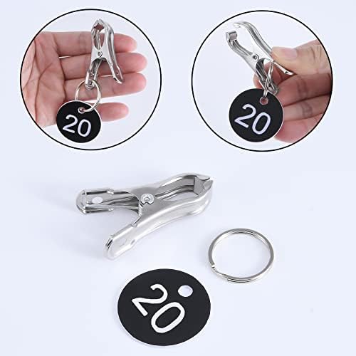 Tags de números 1-20 com 20 grampos, dedução 20 pacote de 35 mm tags numeradas redondas plástico tags pequenas de plástico