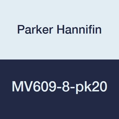 Parker Hannifin MV609-8-PK20 Válvula de esfera em série, alça compacta, fio feminino de 1/2 feminino x 1/2 feminino, latão