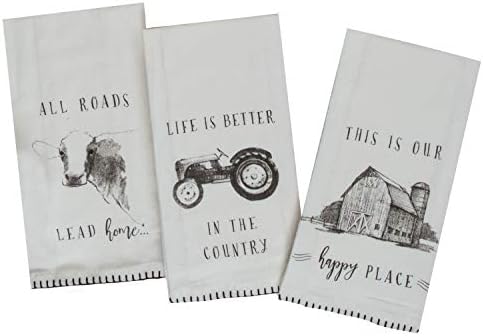 Kay Dee Designs Farmers Market vara toalhas de saco de farinha, conjunto de 3