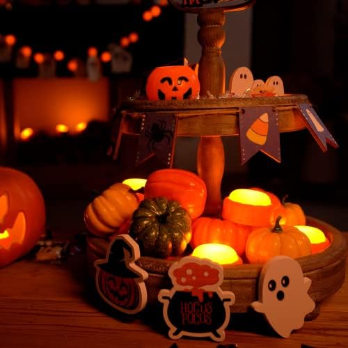 Luzes de abóbora LED de Halloween Amagic com remoto e temporizadores, luzes de bateria, lanternas de lanterna, velas