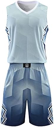 Jersey de basquete masculino e uniforme de time de shorts com bolsos uniformes de roupas esportivas