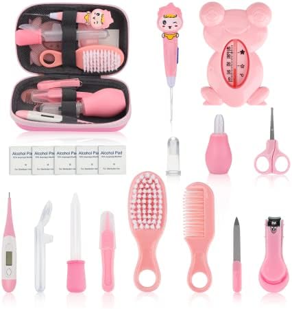 Kit de saúde e higiene para bebês, conjunto portátil de cuidados com segurança para bebês, kit de itens essenciais para