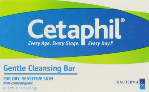 Barra de limpeza suave de Cetaphil, barra de 4,5 oz, barra de limpeza nutritiva para pele seca e sensível, dermatologista não comedogênica recomendou a marca de cuidados com a pele sensível