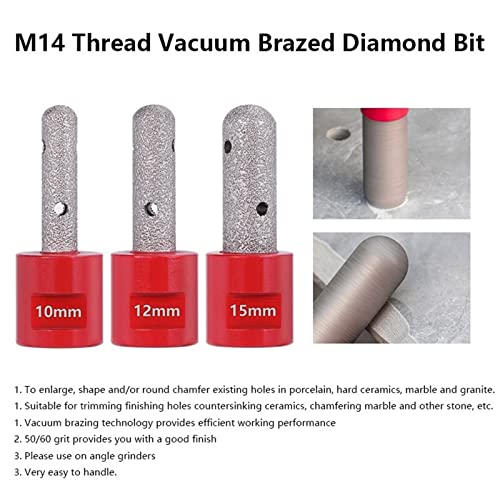 Bit de moagem de diamantes M14 Thread Bavald Ball Narizing Bit para ladrilho Concreto de mármore 6/8/10/200/15/20/25mm 1pcs
