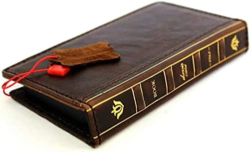 Jafo Genuine Vintage Leather Case para iPhone 13 Pro Book Bible carteira capa artesanal Cartões de crédito de luxo portador mole Vintage Fechamento sem fio artesanal Carregamento I De Brown