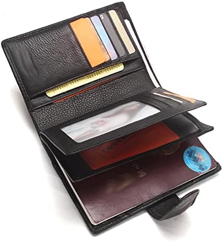 Carteiras de couro genuíno de scdzs com tampa de cartão de cartão de passaporte de carteira de bolsa masculina