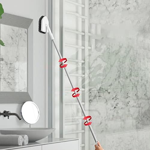 Cabeças de escova de 2 pincel escalável 2, manivela longa e removível banheira/banheiro/ladrilho/escova Scrub Scrubbers