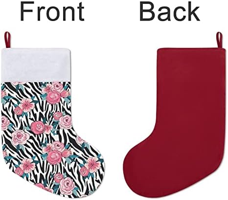 Pele Zebra com meias de férias de Natal vermelhas rosa
