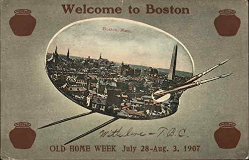 Vista aérea da cidade - Bem -vindo a Boston - Antiga semana em casa de 28 de julho a agosto. 3, 1907 Ma de cartão postal original