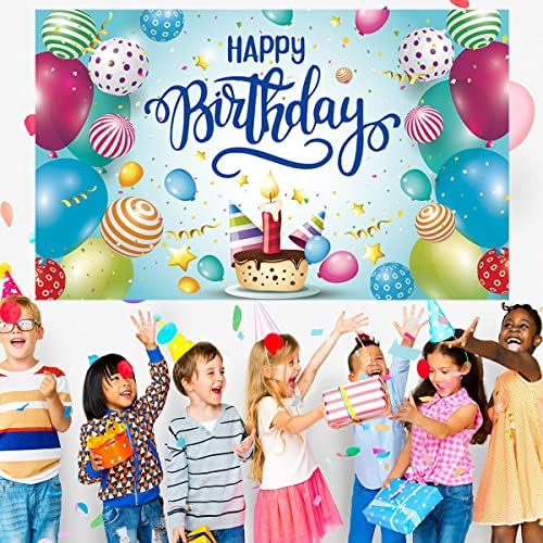 Feliz Aniversário Caso -pano grande parabéns faixas de feliz aniversário assinam decorações coloridas de festas de festas com balão colorido para garotos Banner de meninos de meninos