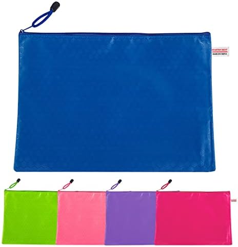 Bolsas de zíper com 5 PCs Aginkgo 5 PCs para organizar Bolsa de armazenamento à prova d'água A4 Bolsa de armazenamento de malha de zíper da bolsa estudantil