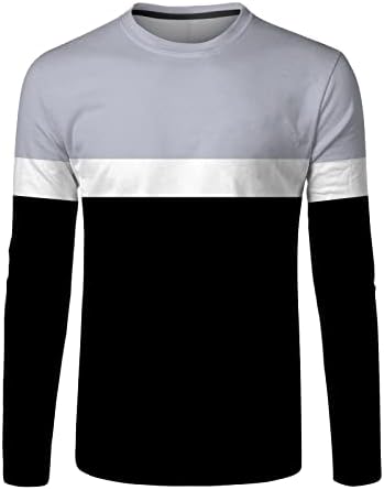 Camisetas esportivas masculinas xxbr, listra básica de colorblock colorblock de retalhos casuais Crewneck Sport Sports Athletic Fall Tees