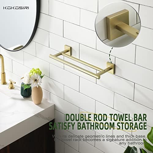 Kokosiri Hand Towel Rack Rack de 16 polegadas Banheiro Double Toalhas Toalheiro Toóleo Higênio Pedido de Rolo do Vaso Vasoneio