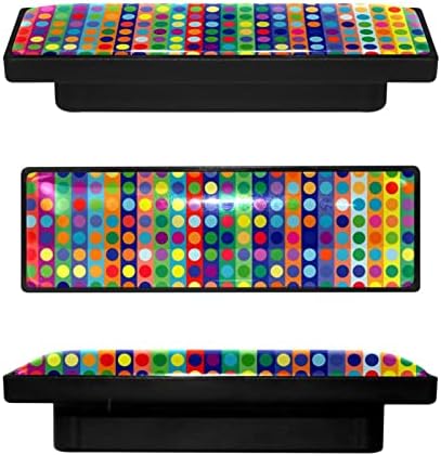 Guerotkr 4 PCs, maçanetas de armário de retângulo, botões de armário, botões de cômoda, alças para armários e gavetas, padrão de arte de faixa colorida