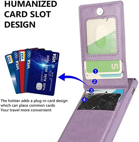ICOvercase para iPhone 13 Caixa de carteira com suporte de cartão de crédito, [bloqueio de RFID] Coloque magnético de couro premium