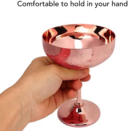 Glass de champanhe de metal, 304 cálice de aço inoxidável, copo decorativo de copo de vinho tinto de barra de barra de barra