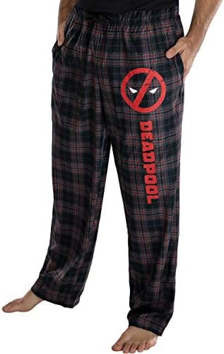 Marvel Mens 'Deadpool Logo Plaid Lounge Pijama