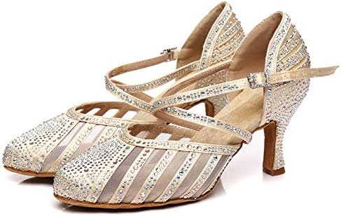 Sapatos de dança Latina e Latim e Padrão para Mulheres Salsa de Salsa de Salsa de Desempenho, Modelo L403