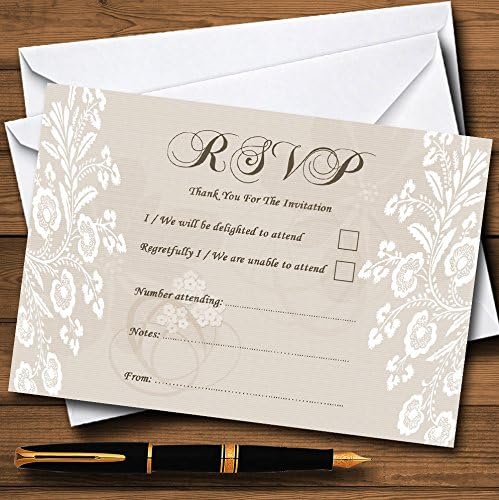 Cards RSVP personalizados de renda vintage de renda vintage