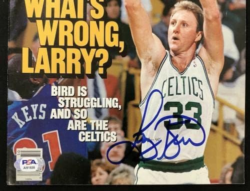 Larry Bird assinou a Sports Illustrated 12/11/89 Nenhum rótulo Celtics Hof Auto PSA/DNA - Revistas Autografadas da NBA