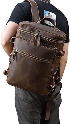 Bolsa de mochila de mochila de couro bolsa de ombro para homens e mulheres de grande capacidade Bolsa de trabalho Bag de viagem