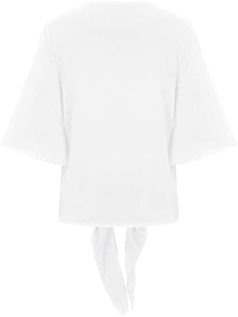 Qtthzzz feminina gráfica camisetas, camisetas de grande porte da camiseta feminina manga de campainha Modern Sollirt Soll Camisetas