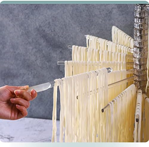 Wlcooker Pasta Rack de secagem dobrável, secador de espaguete para macarrão caseiro fresco, rack de secador com 16 hastes destacáveis,