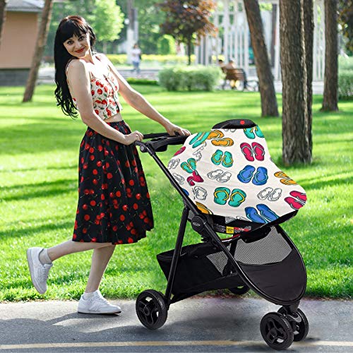 Tampas de assento de carro para bebês coloridas - Capa de carrinho de carrinho de enfermagem e amamentação, cobertura de carro de uso