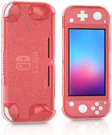 Echzove Glitter TPU Case para Nintendo Switch Lite, Case Proteção de Glitter para Nintendo Switch Lite-Coral